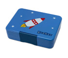 Yumbox Blue Rockets Snack Size Bento Box. Available from www.tenlittle.com.