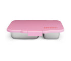 Yumbox Pink Stainless Steel Bento Box closed. Available from www.tenlittle.com.