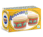 Djeco Animambo Bongo Drums packaging. Available from www.tenlittle.com.