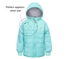 Pattern Appears when wet - Therm Hydracloud Puffer Jacket - Aqua - Available at www.tenlittle.com