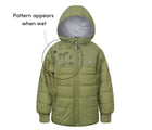 Pattern Appears when wet - Therm Hydracloud Puffer Jacket - Olive - Available at www.tenlittle.com