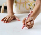 Child drawing with Honeysticks Natural Beeswax Crayons Jumbos - Set of 12. Available at www.tenlittle.com