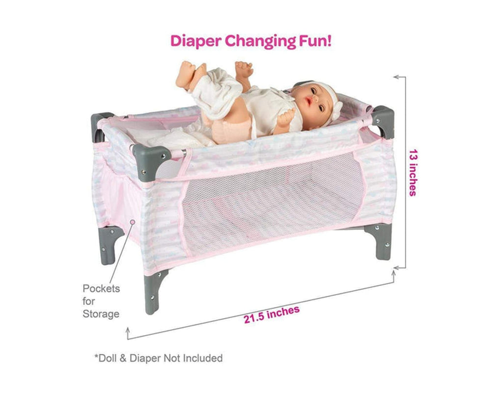 Adora Baby Doll PackNPlay & Changing Table Set Ten Little Kid Toys