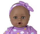 Close up face Adora Playtime Baby Doll - Purple Dreams - Available at www.tenlittle.com