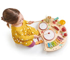 Top view girl playing with Tender Leaf Musical Forest Table - Available at www.tenlittle.com