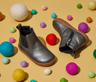 Ten Little Chelsea Boots in Metallic Gray. Available at www.tenlittle.com