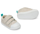 Front, side, and bottom outsole traction view of Ten Little First Walkers - Heather Oat. Available at www.tenlittle.com