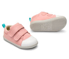 Front, side, and bottom outsole traction view of Ten Little First Walkers - Rose Pink. Available at www.tenlittle.com