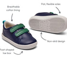 Limited Edition Everyday Original x2 in Navy and Green toddler kid shoes. Available at www.tenlittle.com