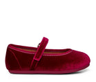 Side view of Ten Little Velvet Ballet Flats - Burgundy Red. Available at www.tenlittle.com