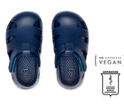 Top view of APMA and Peta-approved Ten Little Splash Sandals - Nautical Navy. Available from www.tenlittle.com