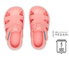 Top view of APMA and Peta-approved Ten Little Splash Sandals - Pink Lemonade. Available from www.tenlittle.com