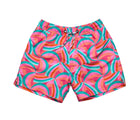 Snapper Rock One piece UPF 50+ Swim Shorts - Geo Melon. Available from www.tenlittle.com