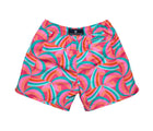 Back of Snapper Rock One piece UPF 50+ Swim Shorts - Geo Melon. Available from www.tenlittle.com