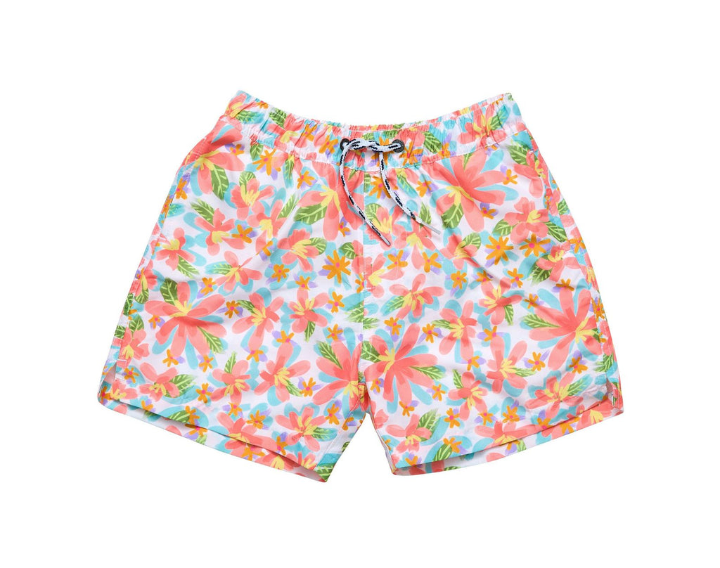 Snapper Rock UPF 50+ Swim Shorts - Hawaiian Luau | Ten Little Kids'