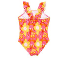 Back of the Snapper Rock UPF 50+ Swimsuit - Flowers. Available from www.tenlittle.com