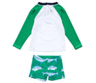 Back of Snapper Rock UPF 50+ Top & Swim Shorts Set. Available from www.tenlittle.com