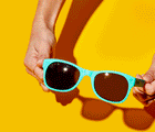 GIF handle stretching Ten Little Sunglasses Teal - Available at www.tenlittle.com