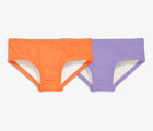 Primary Bikini Bottoms - 2 Pack - Cantaloupe / Iris. Available at www.tenlittle.com