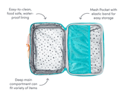 Interior and features of Ten Little Insulated Recycled Lunch Box. Available at www.tenlittle.com