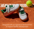 Side and top view of Ten Little Centre Court Sneakers designed with our signature TenForm™ Fit to support healthy development. Available at www.tenlittle.com