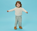Child wearing Ten Little Cozy Suede Sneakers - Toffee Brown. Available at www.tenlittle.com