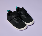 Side and top view of Ten Little DuoKnit Sneakers - Night Black. Available at www.tenlittle.com