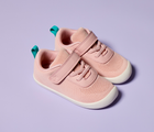 Side and top view of Ten Little DuoKnit Sneakers - Powder Pink. Available at www.tenlittle.com