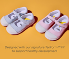 Side view of Ten Little Eco Canvas Mary Janes designed with our signature TenForm™ Fit to support healthy development - Blue Seersucker, Pink Seersucker. Available at www.tenlittle.com