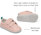 Side and bottom of shoe view of non-slip rubber outsoles to keep them sure on feet - Ten Little Everyday Original - Blush Pink. Available at www.tenlittle.com