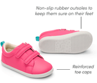 Side and bottom of shoe view of non-slip rubber outsoles to keep them sure on feet - Ten Little Everyday Original - Candy Pink. Available at www.tenlittle.com