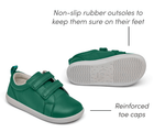 Side and bottom of shoe view of non-slip rubber outsoles to keep them sure on feet - Ten Little Everyday Original - Emerald Green. Available at www.tenlittle.com