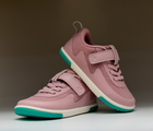 Front and side view of stacked Ten Little MotionX Sneakers - Stardust Pink. Available at www.tenlittle.com