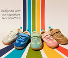 Group shot of Ten Little Retro Suede Sneakers designed with our signature TenForm™ Fit - Assorted Colors. Available at www.tenlittle.com