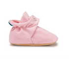 Side view of Ten Little Everyday Baby Booties - Petal Pink. Available at www.tenlittle.com