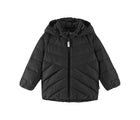 Front view of Reima Down Winter Jacket - Kupponen - Black. Available at www.tenlittle.com