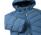 Close up of Reima Down Winter Jacket - Kupponen - Blue Ocean. Available at www.tenlittle.com