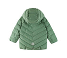 Back view of Reima Down Winter Jacket - Kupponen - Green Clay. Available at www.tenlittle.com