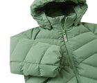 Close up of Reima Down Winter Jacket - Kupponen - Green Clay. Available at www.tenlittle.com