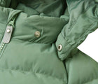Detachable hood snap of Reima Down Winter Jacket - Kupponen - Green Clay. Available at www.tenlittle.com