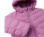 Close up of Reima Down Winter Jacket - Kupponen - Mauve Pink. Available at www.tenlittle.com