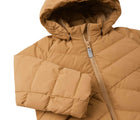 Close up of Reima Down Winter Jacket - Kupponen - Peanut Brown. Available at www.tenlittle.com