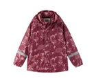 Front view of Reima Fleece-Lined Rubber Rain Jacket - Koski - Jam Red. Available at www.tenlittle.com