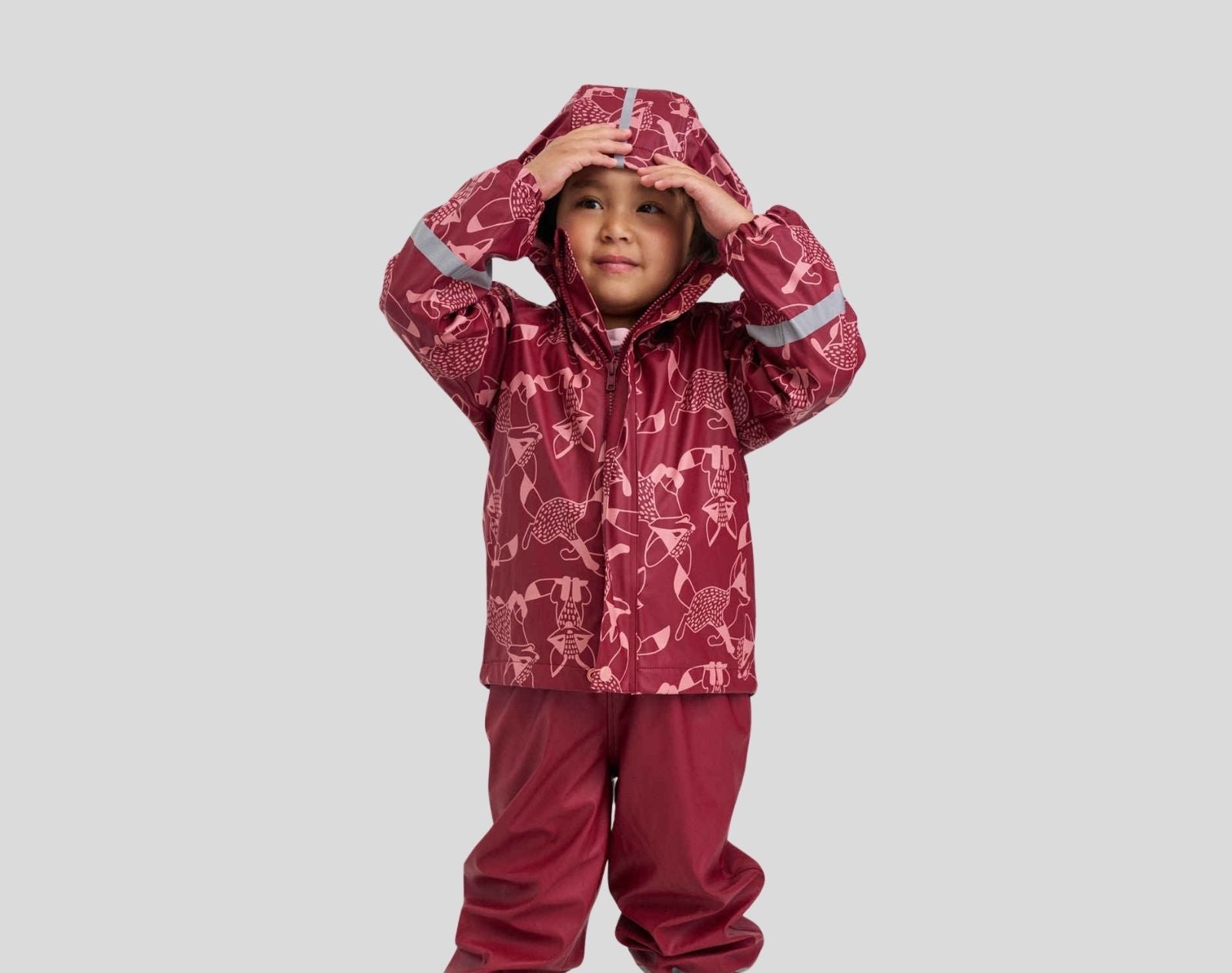 Reima Fleece-Lined Rubber Rain Jacket for Toddler & Kids