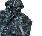 Flat lay of Reima Fleece-Lined Rubber Rain Jacket - Koski - Navy. Available at www.tenlittle.com