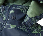 Close up detachable hood of Reima Fleece-Lined Rubber Rain Jacket - Koski - Navy. Available at www.tenlittle.com