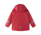 Back view of Reima Lampi Waterproof Rain Jacket - Reima Red. Available at www.tenlittle.com