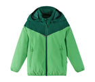 Front view of Reima Reimatec Waterproof Jacket - Tuulela - Summer Green. Available at www.tenlittle.com