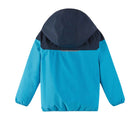Back view of Reima Reimatec Waterproof Jacket - Tuulela - Turquoise Blue. Available at www.tenlittle.com