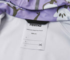 Close up interior ID tag of Reima Waterproof Rain Jacket - Vesi - Blooming Lilac. Available at www.tenlittle.com